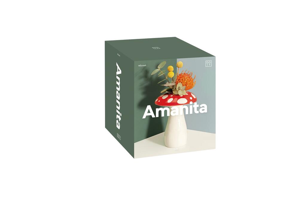 Amanita vase, rød - H19 cm.